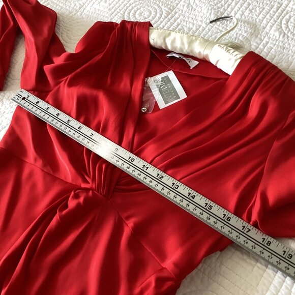 NWT INTERMIX Dawn Silk Knot Front Top Size 2 Coral - Picture 7 of 15